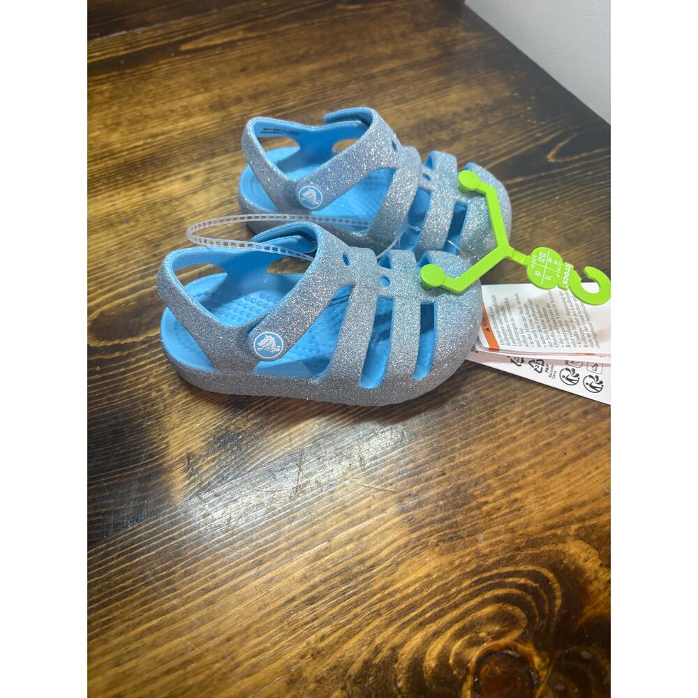 Crocs Glitter Blue FIsherman Style‎ Clogs C6